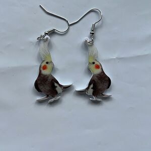 Cockatiel Bird Novelty Drop Earrings
